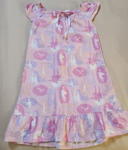 Girls Vintage Night Gown Size 6 Pink Ballerina Cap Sleeve Ruffle HOMEMADE - Picture 1 of 6