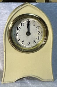 Vintage Art Deco French Ivory (Pyralin Celluloid) Wind-Up Desk Clock {G} - Picture 1 of 11