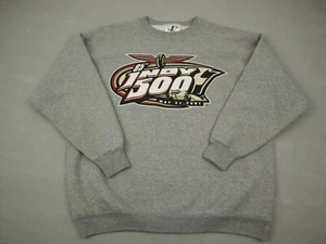Vintage Indianapolis 500 Sweatshirt Men Large Gray Indy Logo Athletic 2001 Y2K L - Picture 1 of 6