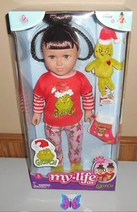 NUEVA MUÑECA MY LIFE AS POSABLE 18" CINDY LOU WHO SLEEPOVER GRINCH PELO MORENA - Imagen 1 de 2
