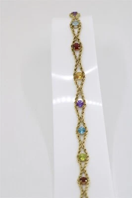 Винтажный браслет из нескольких драгоценных камней 10 кг 7,5 дюйма - Изображение 1 из 4