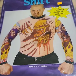 Body Tattoo Shirt By Fun World 8092 Large - Picture 1 of 2
