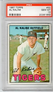 1967 Topps #30 Al Kaline Detroit Tigers PSA 10 GEM MINT POP 4