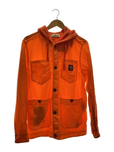Giacca Stone Island Nylon x TELA TC Arancione con Cappuccio Taglia M Made in Italy