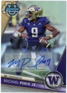 2023 Bowman U Michael Penix JR. Auto REFRACTOR Rookie #/499 Huskies/Falcons MT - Picture 1 of 2