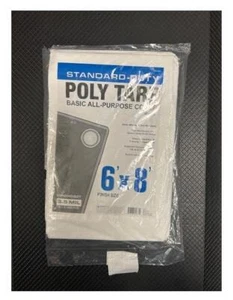 6 x 8 pies BLANCO lona de polietileno toldo tienda refugio agua cubierta resistente a los rayos UV 3,5 mil - Imagen 1 de 1
