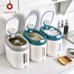 Dispensador de arroz de 5 kg/10 kg contenedor de almacenamiento de cocina caja de cereales organizador de alimentos - Imagen 1 de 8