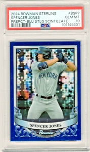 2024 Bowman Sterling Prospect Blue Scintillate Refractor /25 Spencer Jones BSP-7 - Picture 1 of 2