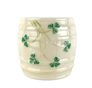Belleek Shamrock Porcelain Archive Collection Barrel Shaped Marmalade No Lid - Picture 1 of 6