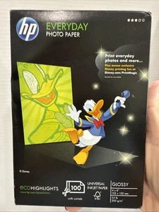 HP Everyday Fotopapier 100 Blatt Universal Inkjet glänzend 4x6 Disney Bild NEU - Bild 1 von 10