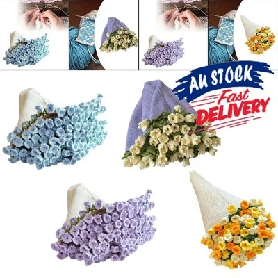 DIY Flower Bouquet Blanket Crochet Kit Handmade Crocheted Baby Blanket Gift - image 1 of 4