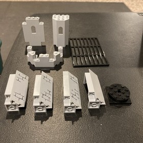 LEGO 7094 Castle Walls Light Gray Panel Wall with Window Gate Corner Parts Lot 9