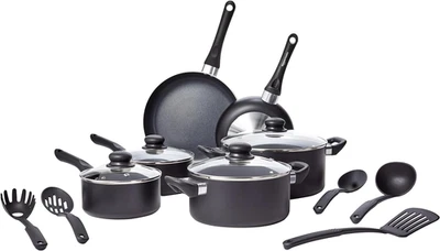 Basics Non-Stick Cookware Set, Pots, Pans and Utensils - 15-Piece Set - image 1 of 4