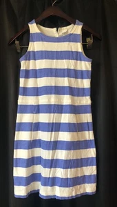 Crewcuts by J. Crew Dress Girl’s 12 Sleeveless Striped Blue White Nautical - Picture 1 of 6
