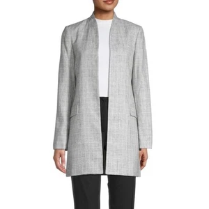 Calvin Klein Checker-Print Collarless Longline Mid Length Blazer Women’s Size 16 - Picture 1 of 15