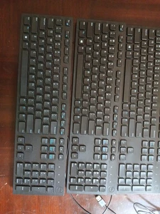[x3 Lot] DELL KB216P Slim Wired USB PC Desktop Keyboards Black - Picture 1 of 4