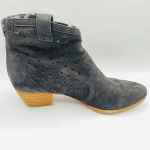 Sam Edelman Gray Suede Laser Cut Booties Size 6 EUC - Picture 1 of 9