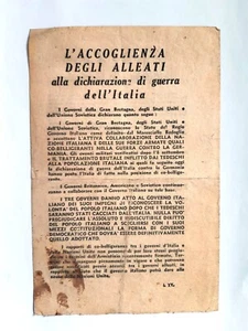 Flyer R.S.I. 1943 The Declaration of War of Italy Against Germany - Picture 1 of 2