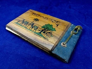 Vintage Palästina Bezalel Olivenholz Notizbuch Judaica Autogramm Album - Bild 1 von 11