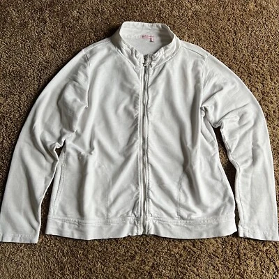 Chaqueta Top Fresh Produce Mujer Talla 16 Blanca Cremallera Mezcla Algodón Manga Larga Foto 1 de 4