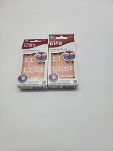 Pack de 2 uñas francesas Kiss Everlasting base rosa corta real 53236 EF01 - Imagen 1 de 3