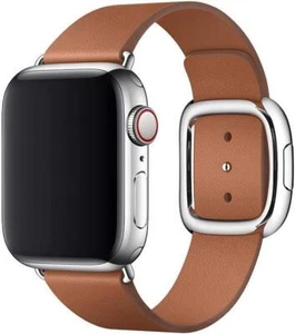 Genuine Apple Modern Buckle 38mm/40mm/41mm Leather Watch Band Saddle Brown Large - Picture 1 of 6
