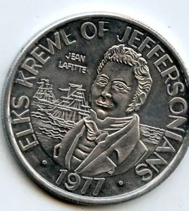 .Mardi Gras Doubloon Krewe of Elks of Jefferson 1977 Aluminium - Bild 1 von 2