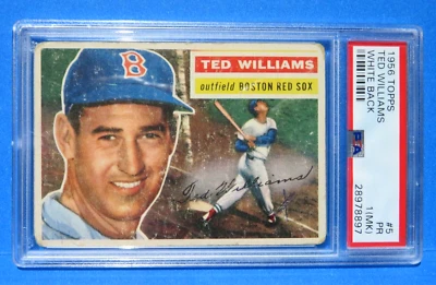 Карта TED WILLIAMS, 1956 Topps No5, Boston Red Sox, оценка PSA - Изображение 1 из 2