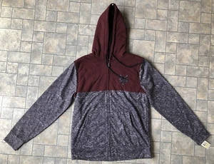 New Zoo York Unbreakable Mens Hoodie Sweatshirt Size M 100% Polyester Gray Red - Picture 1 of 22
