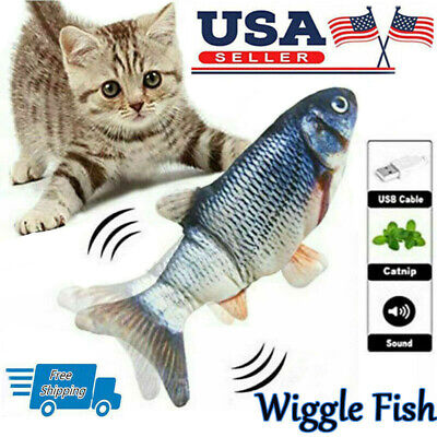 Floppy Moving Fish Cat Toy Realistic Interactive Dancing Wiggle Catnip Toy Gift • 6.52$