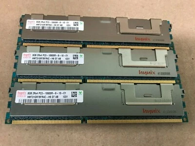 Hynix 3 x 8GB PC3-10600R 2Rx4 DDR3-1333 240-Pin Server Memory - Image 1 of 2