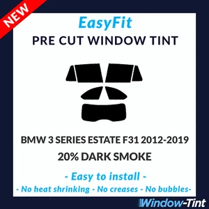 EasyFit Static Pre Cut Tint For BMW 3 Series Estate F31 2012- - 20% Dark Rear - Picture 1 of 3