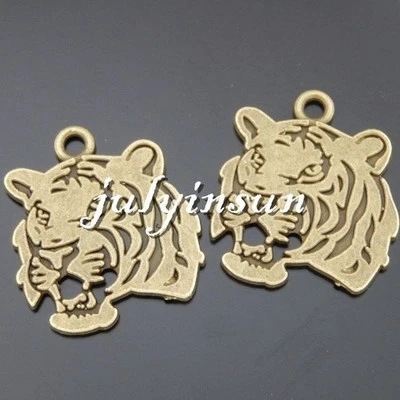 10PCS Antique Bronze Alloy Tiger Head Pendant Charms DIY Accessories 50515 - Imagem 1 de 3