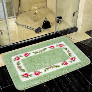 Bathroom Rugs with Romantic Rose Flower Soft Comfortable Bath Mat Absorbent Show