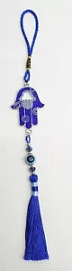 Hamsa Fatima Amuleto Feng Shui Mano Auto o Parete Blu Malocchio Decorazione PKC7501 - Foto 1 di 2