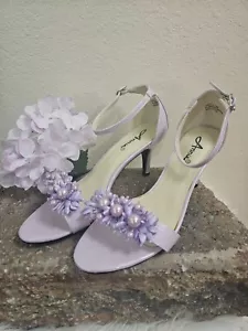 GRÖSSE 8,5 ANNIE LIVELY offene Sandalen mit hohem Absatz lila INVPV2251 - Bild 1 von 3