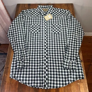 Wrangler Shirt Mens 3XLT Blue Gray Plaid Snap Button Up Casual Western - Picture 1 of 15