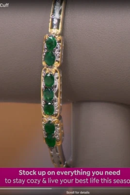 Brazalete apilable flexible esmeralda extraída gemas de Michael original $199 HSN 74808 Foto 1 de 4
