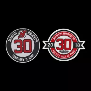 Martin Brodeur Hall Of Fame and Retirement Patch New Jersey Devils Jersey #30 - Picture 1 of 1