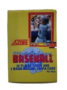 1990 SCORE BASEBALL UNOPENED WAX BOX 36 SEALED PACKS w/16 CARDS PER PACK!