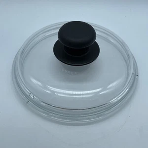 Pyrex Glass Pot Lid Replacement with Black Round Handle 7” inner Rim - Picture 1 of 3