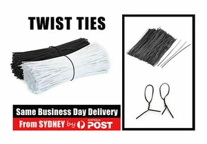 100/500PCS Metallic Twist Ties Plastic Cable Cord Ties Reusable Packaging Wire - Picture 1 of 26