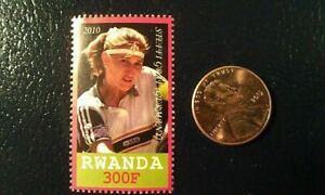 Steffi Graf Germany USTA Tennis 2010 RWANDA 300F Perforated Stamp WOW