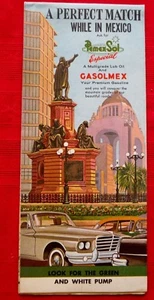 Mappa stradale autostrada del gasolio PEMEX MEXICO 1961 - Foto 1 di 2
