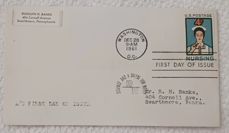 U.S - 1961 - NURSING  - FDC - #156 - Image 1 of 1