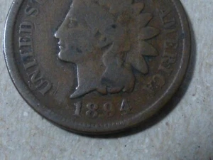 1894-P 1C Indian Head Cent Penny, Better Date, Antique Coinage, Free Shipping - Foto 1 di 3