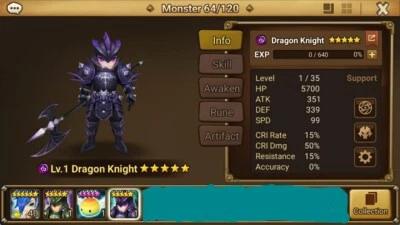Summoners War GLOBAL Dark Dragon Knight (Ragdoll) + Leo +200 Aniversary scrolls - Image 1 of 2