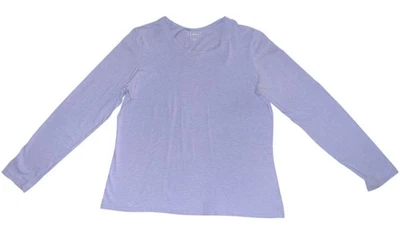 Top LL Bean para mujer manga larga cuello redondo capas púrpura claro talla L REG Foto 1 de 4