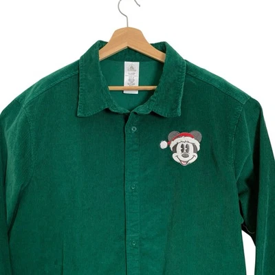 Рубашка мужская Disney Mickey Mouse Christmas Santa вельветовая с длинным рукавом XXL зеленая - Изображение 1 из 4