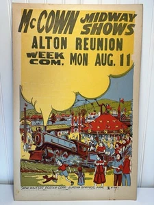 Vtg Carnival Poster McCown Midway Shows, Neil Walters Poster Corp Eureka Spgs AR - Picture 1 of 16